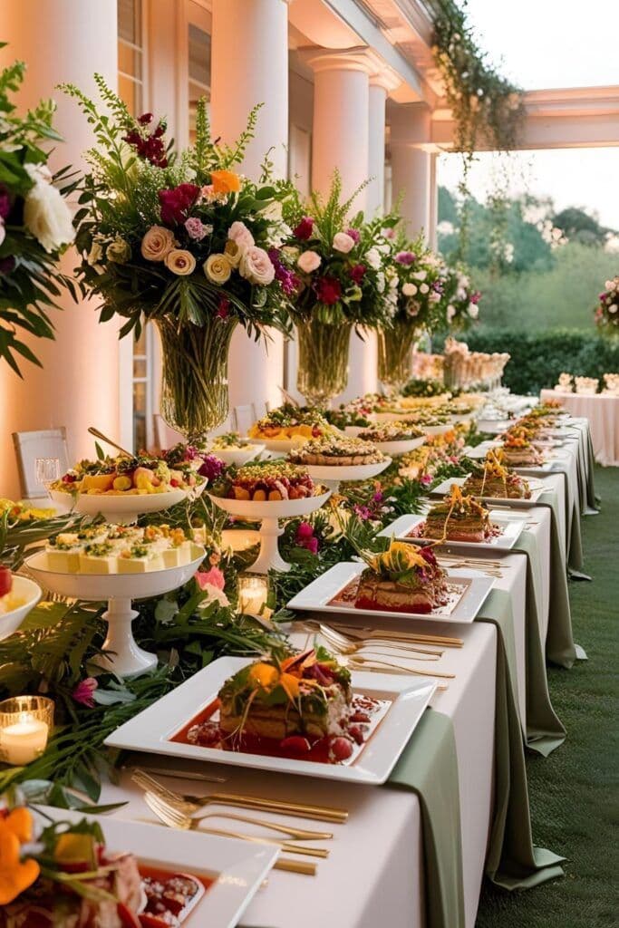 Buffet spread at an event